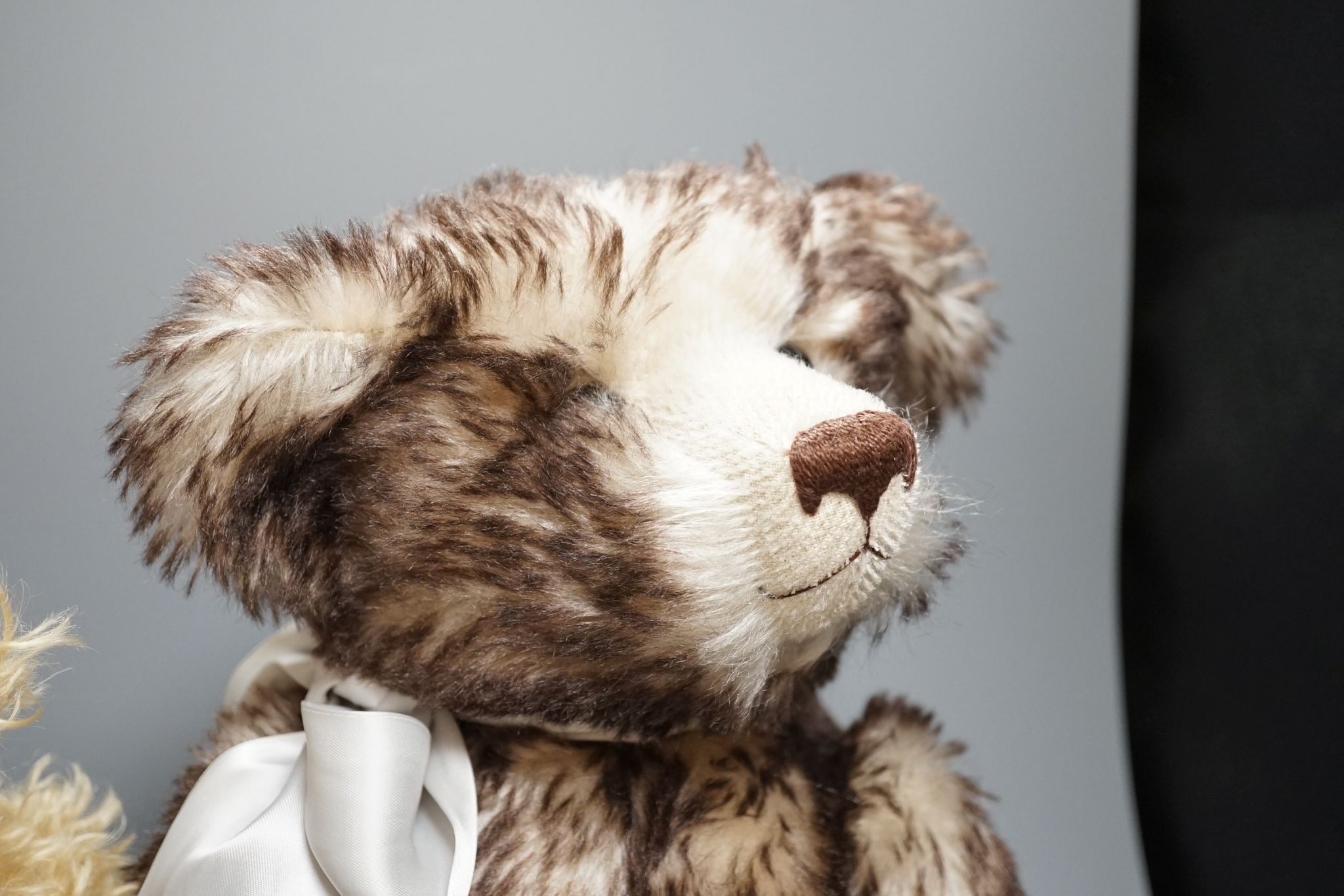 Four Pam Howells bears and one Clements bear